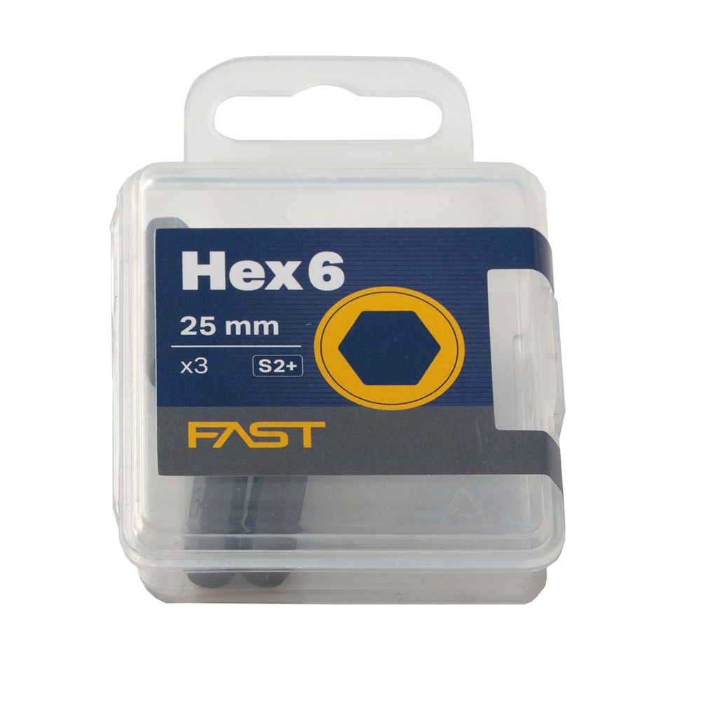 Bits 6mm Hex 25mm 3-p Fast 6mm 3-p