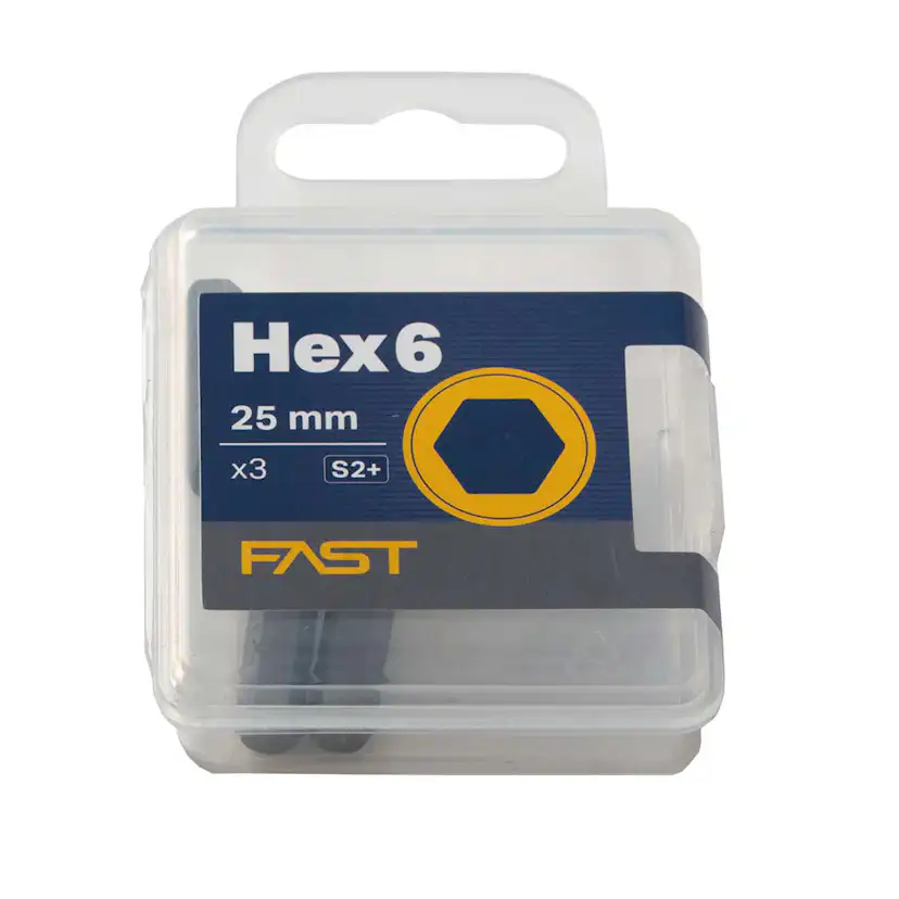 Bits 6mm Hex 25mm 3-p Fast 6mm 3-p