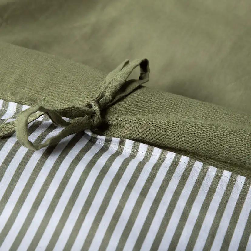 Jenna Bed Set Linen Cotton Green 240x220 cm Färg: Mörkgrön, Mått: 240x220 cm