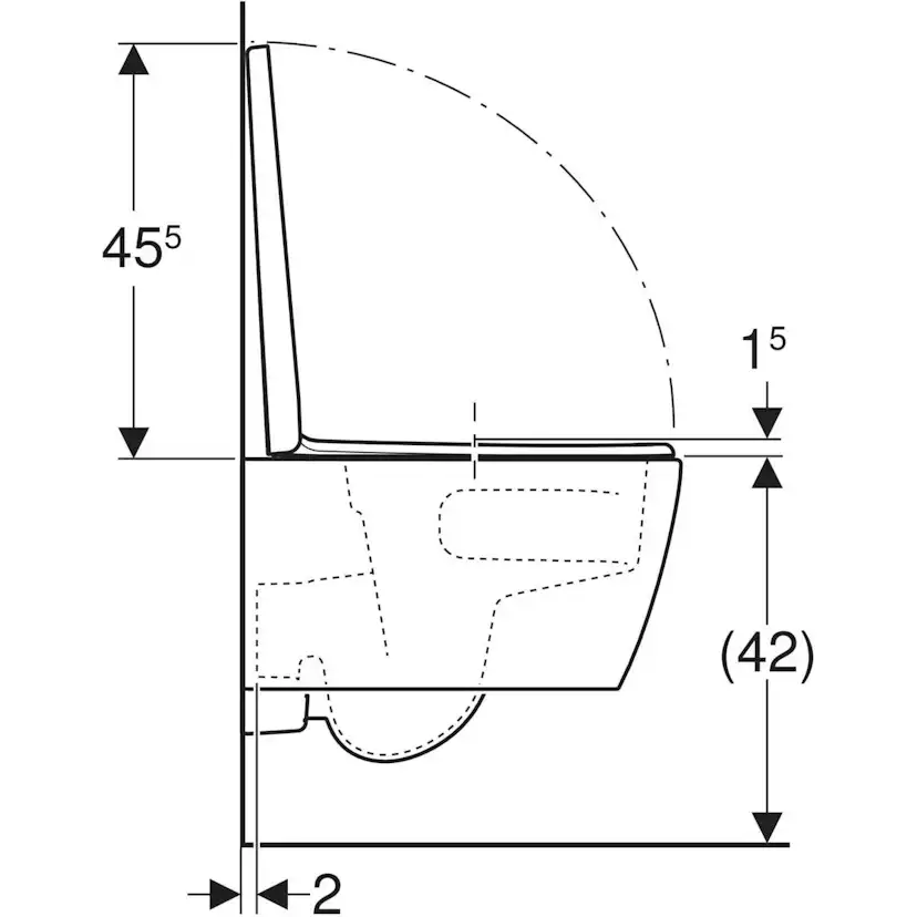 Vägghängd Toalettstol Geberit iCon Rimfree Turboflush Kompakt 503.049.JT.1