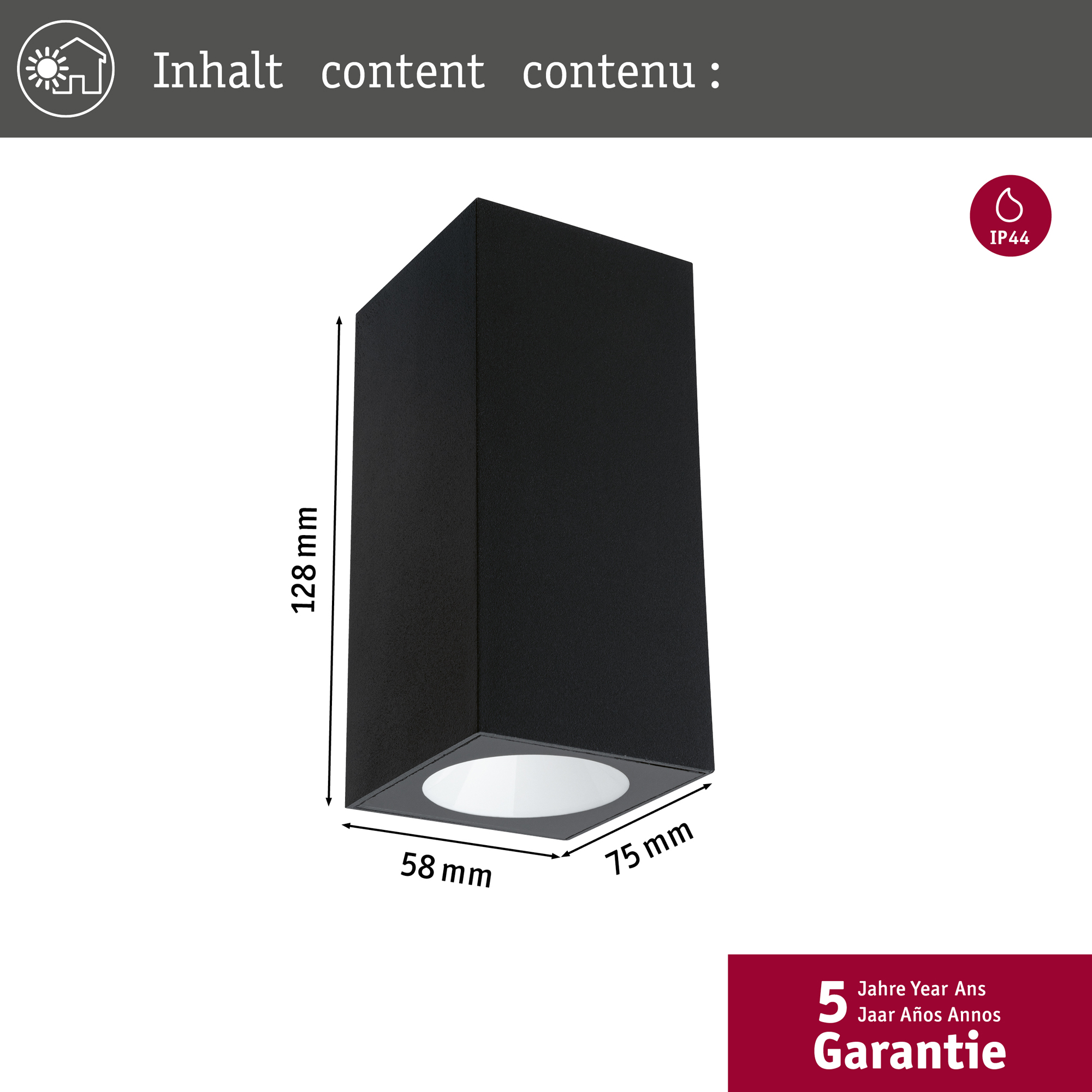 Fasadbelysning Paulmann Flame LED Upp/Ned IP44 230V