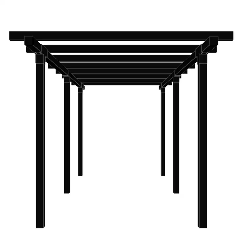 Pergola PLUS Cubic Dubbel 2 Moduler Svart för Altan