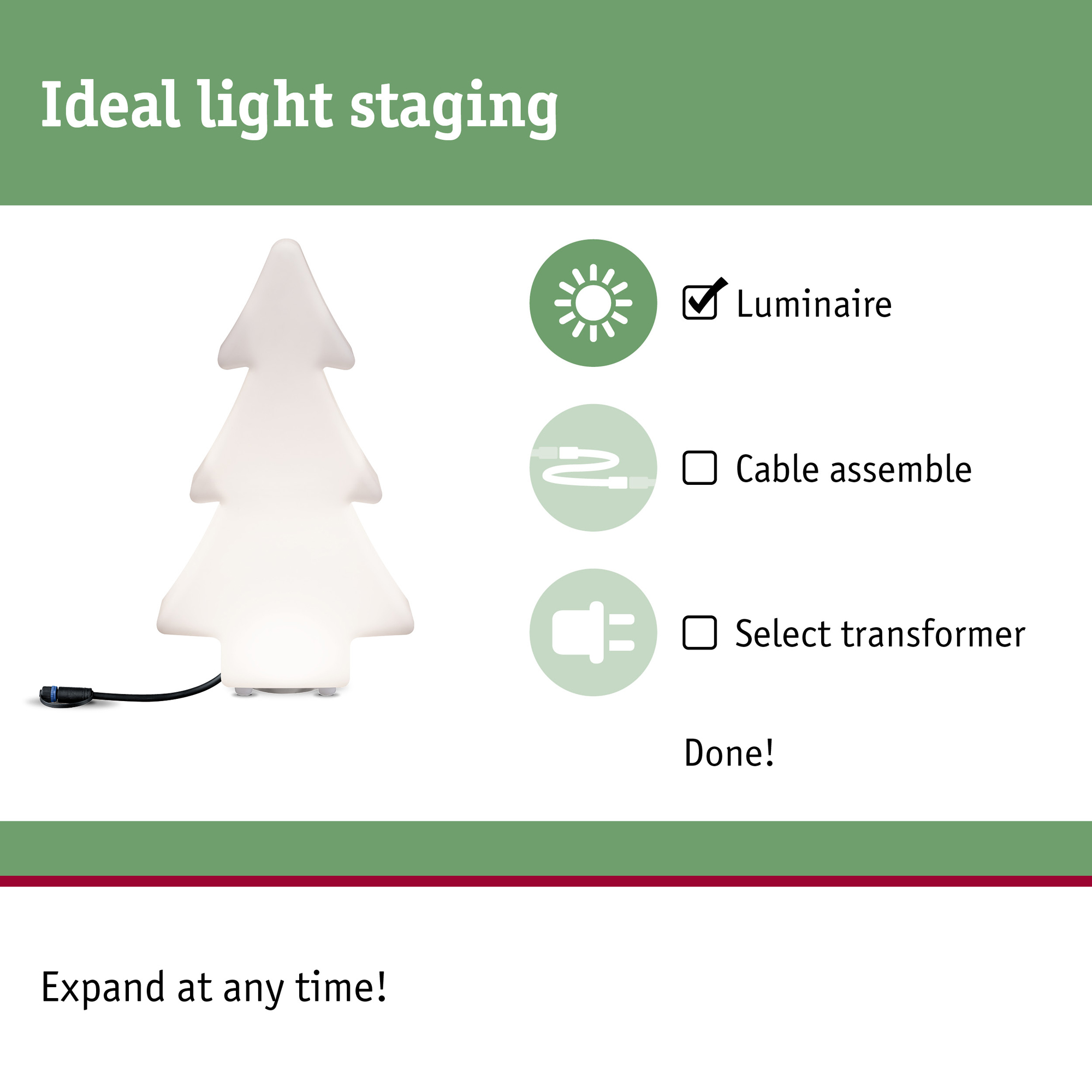 Dekorationsljus LED Paulmann Tree Plug & Shine IP67 24V