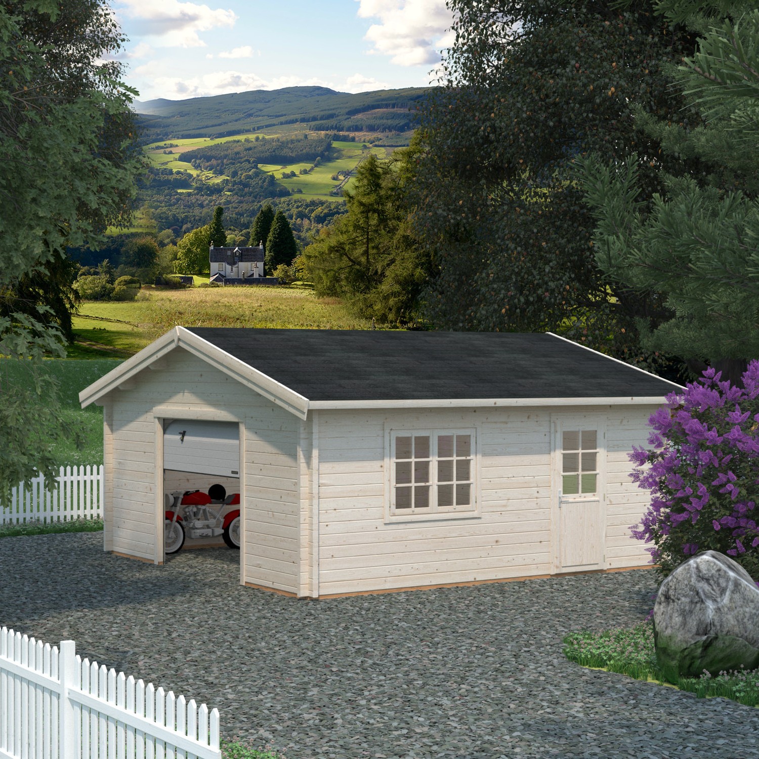 Garage Palmako Roger med Garageport 29,2 m2