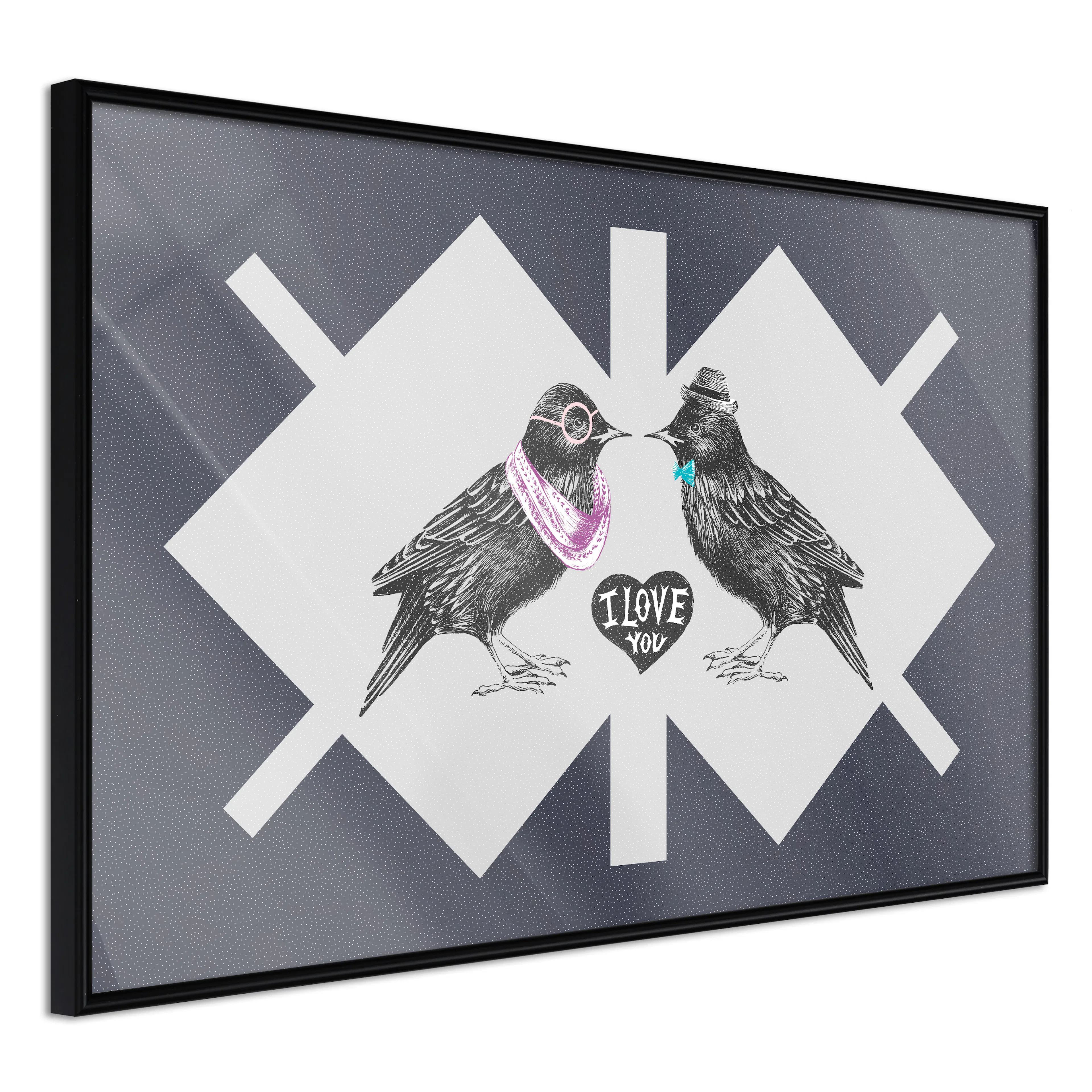 Affisch - Couple of Starlings [Poster] 30x20 Svart ram, 30x20 cm