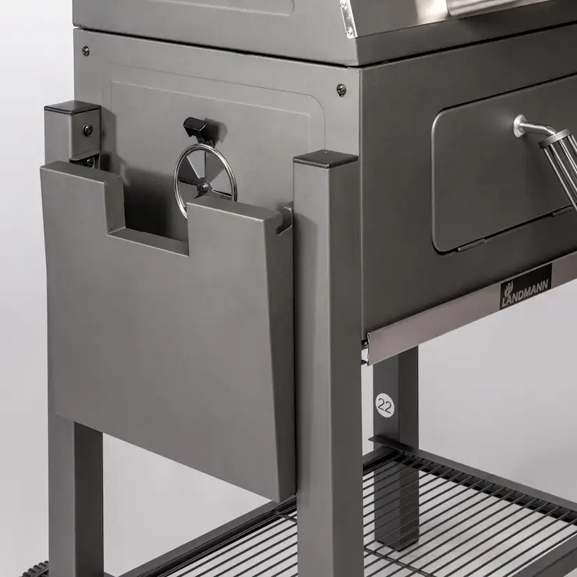 Kolgrill Landmann Tennessee Broiler Grilltunna med Fällbara Sidobord & Integrerad Termometer
