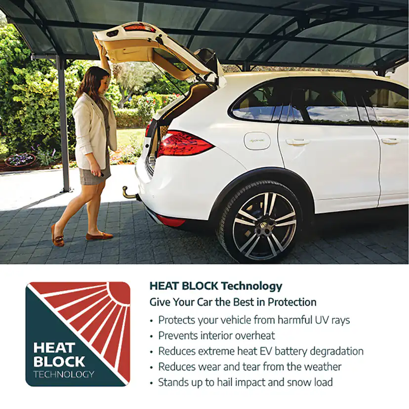 Carport Canopia by Palram Sydney Double V-Roof Aluminum 6x6 m Black