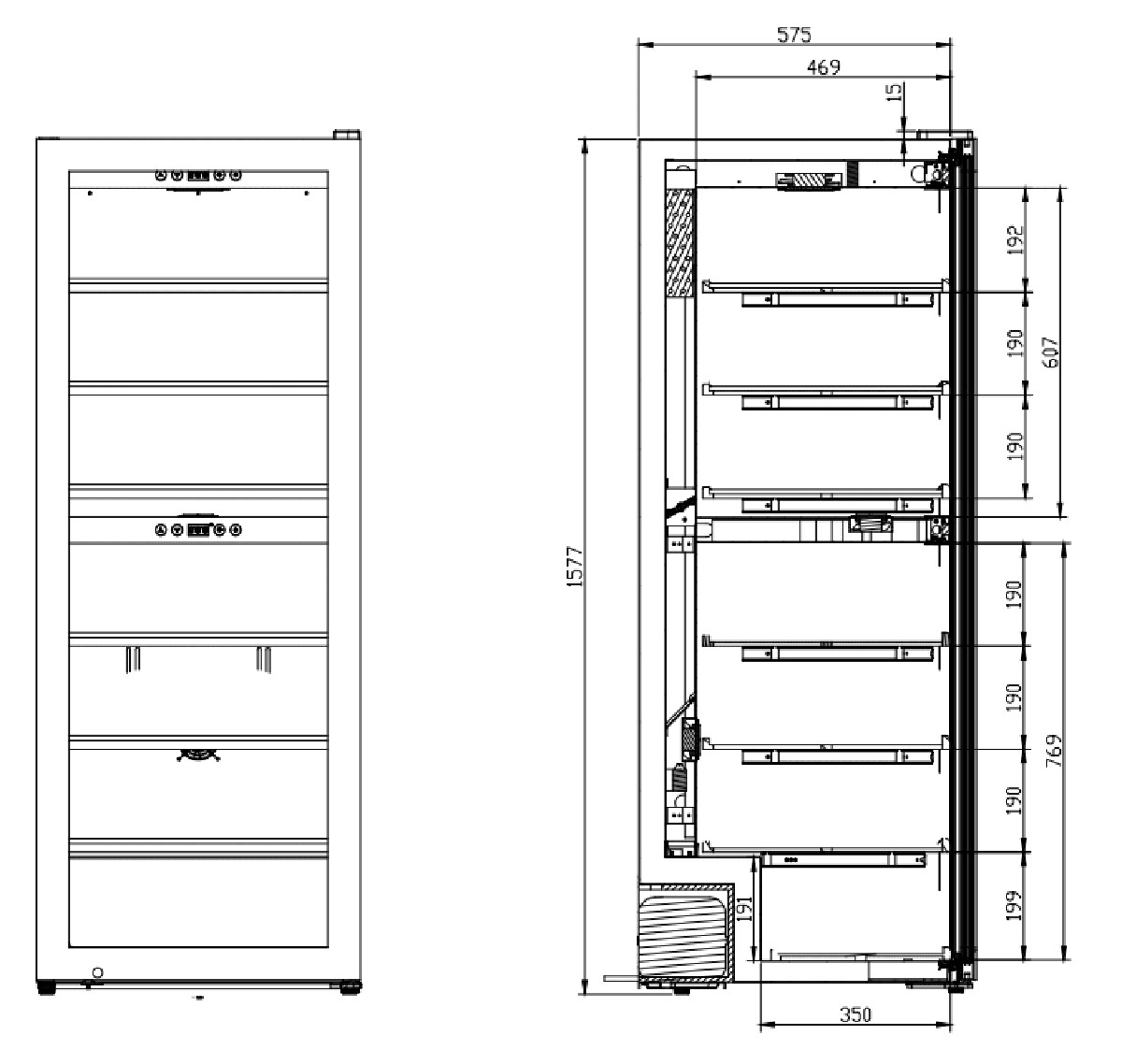 Vinkyl mQuvée WineExpert 126 Fullglass SW-126B Svart med 2 Zoner och Plats för 126 Flaskor