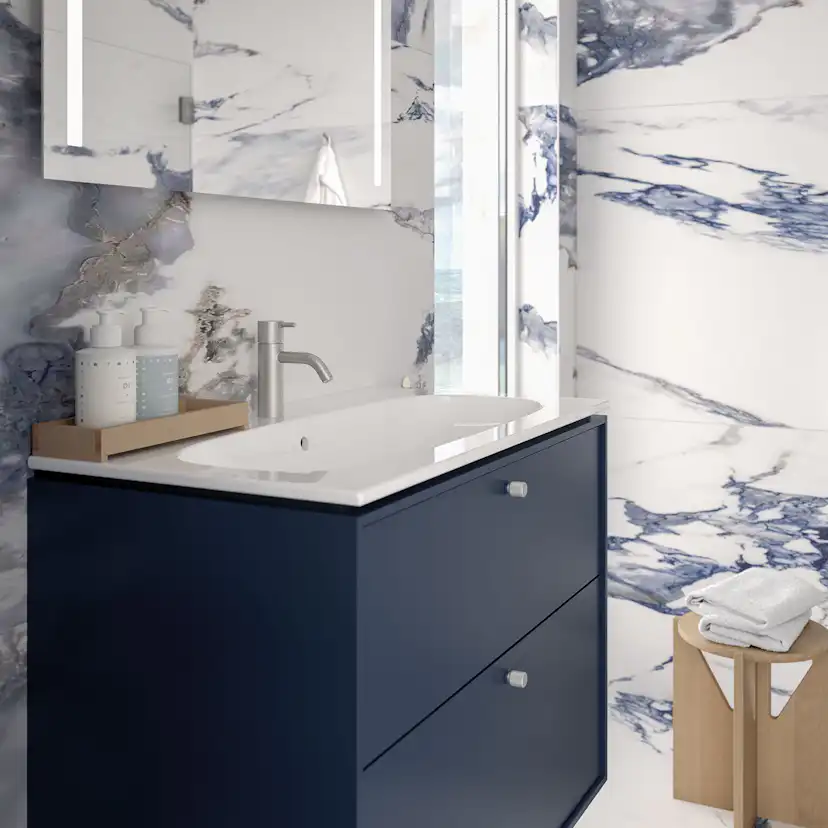 Tvättställsskåp Ifö Sense Art Smal Design med 2 lådor Midnattsblå