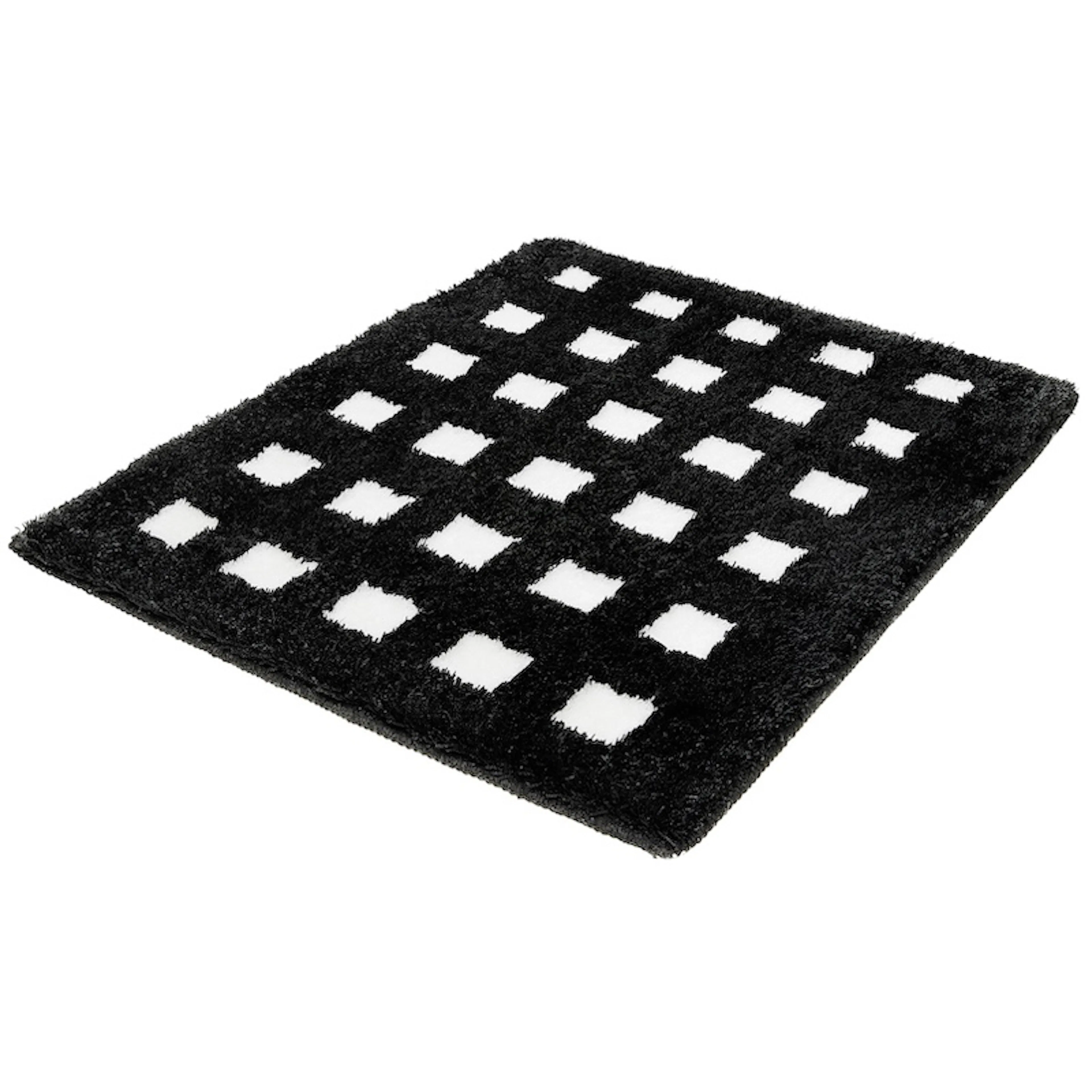 Badrumsmatta Boxes white/black 55x65 cm Svart, 550x650 mm
