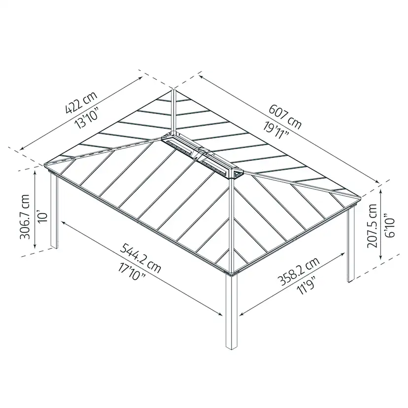 Carport Canopia by Palram Colorado Metall Dubbel Apex 4,3 X 6 m