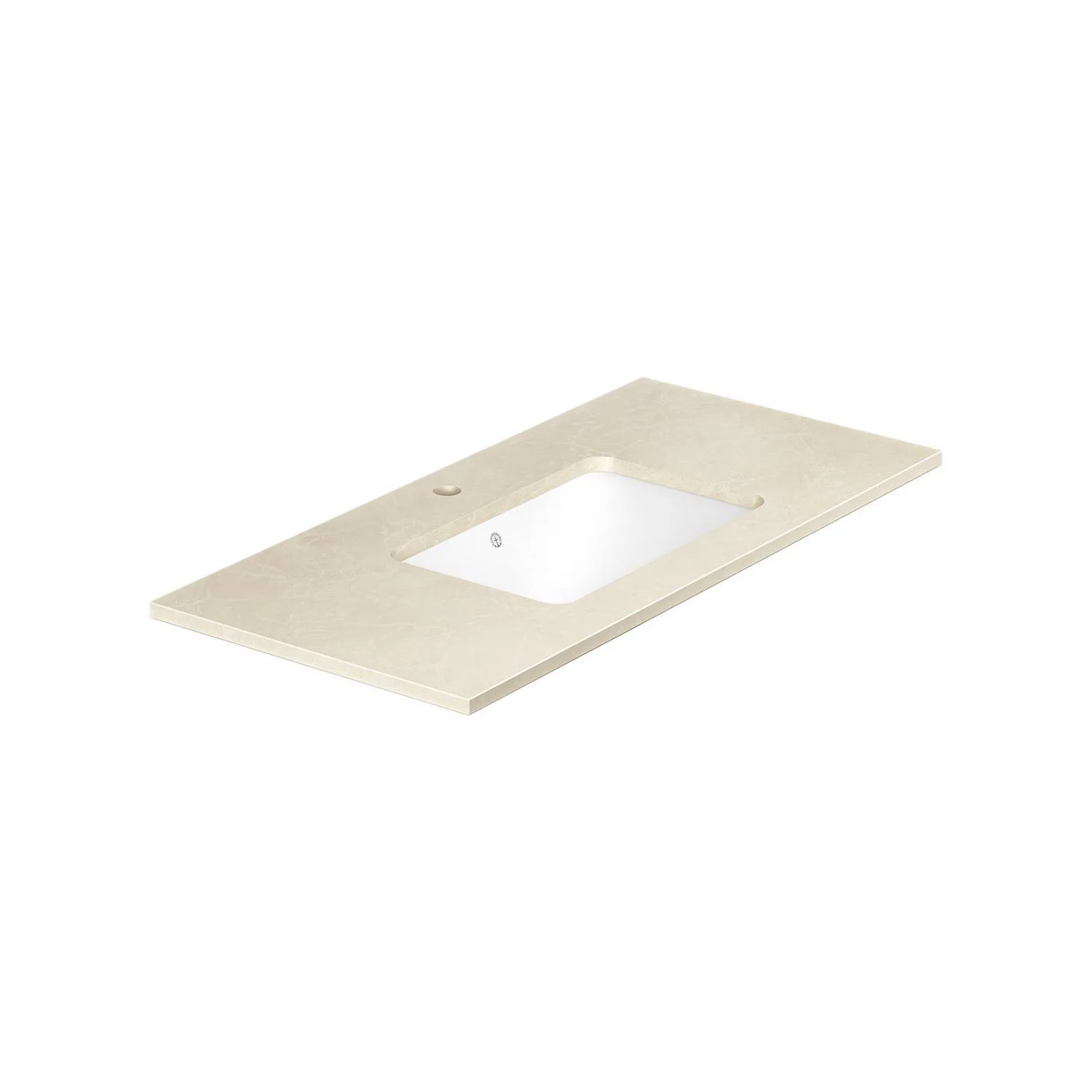 Stenbänkskiva Ducentic - 100 cm. Beige Royal, 1 ho, för 1st Beige, 1 st Singelhålsblandare
