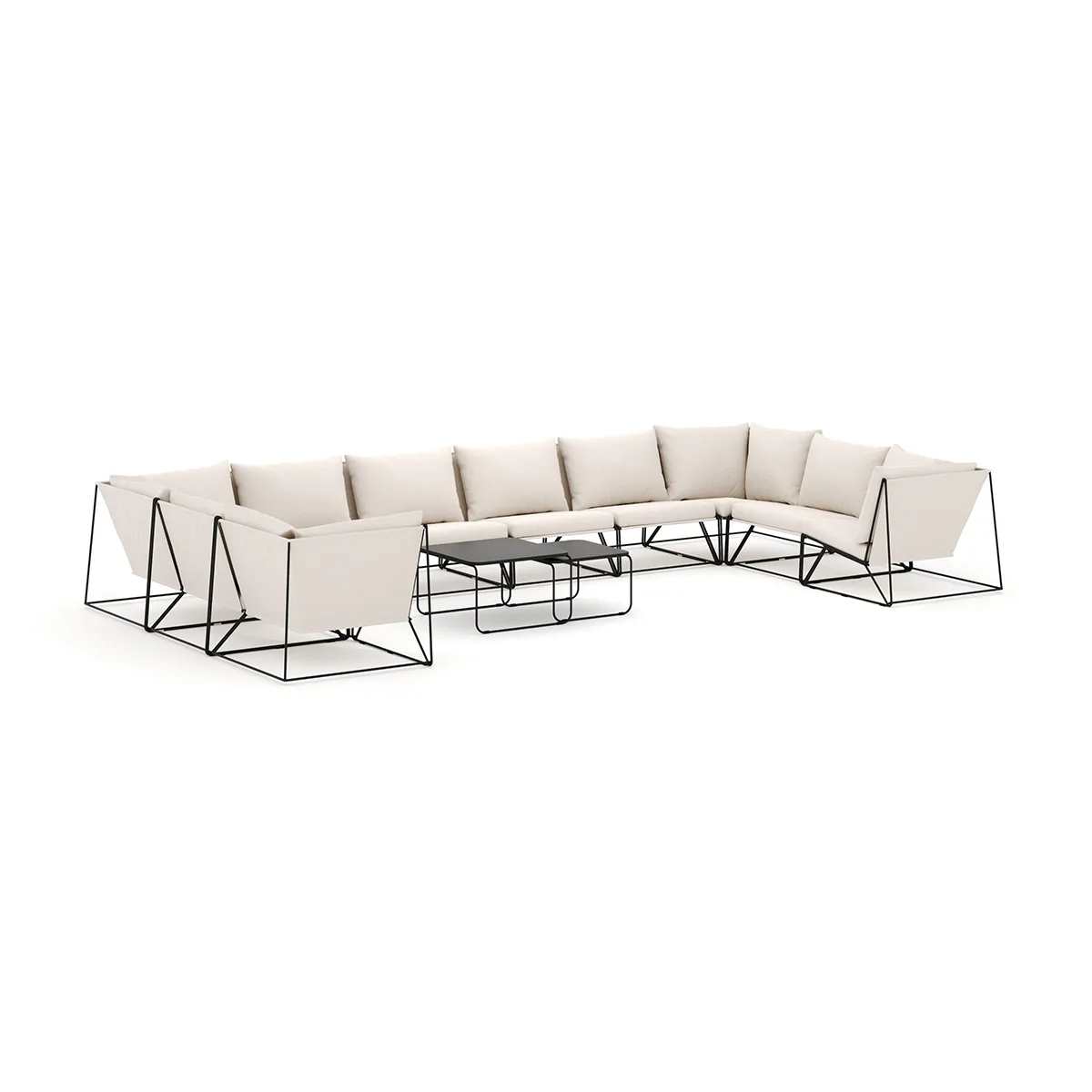Loungesoffa Comfort Garden Usteryd utomhus U-soffa 10-sits med stängt avslut