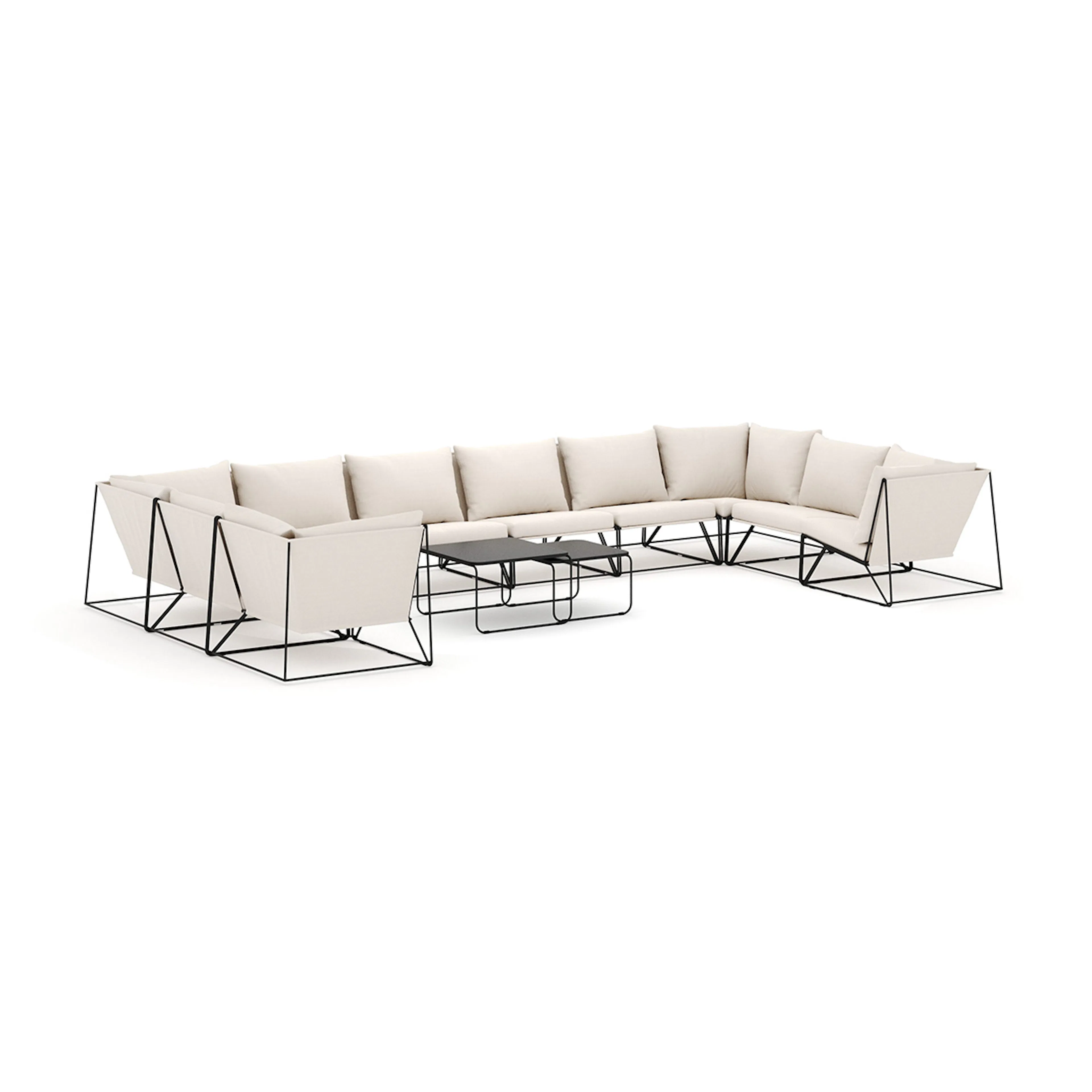 Loungesoffa Comfort Garden Usteryd utomhus U-soffa 10-sits med stängt avslut