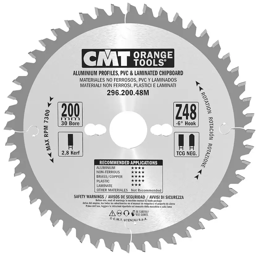 Cirkelsågklinga CMT Orange Tools NE NEG Alu/laminat