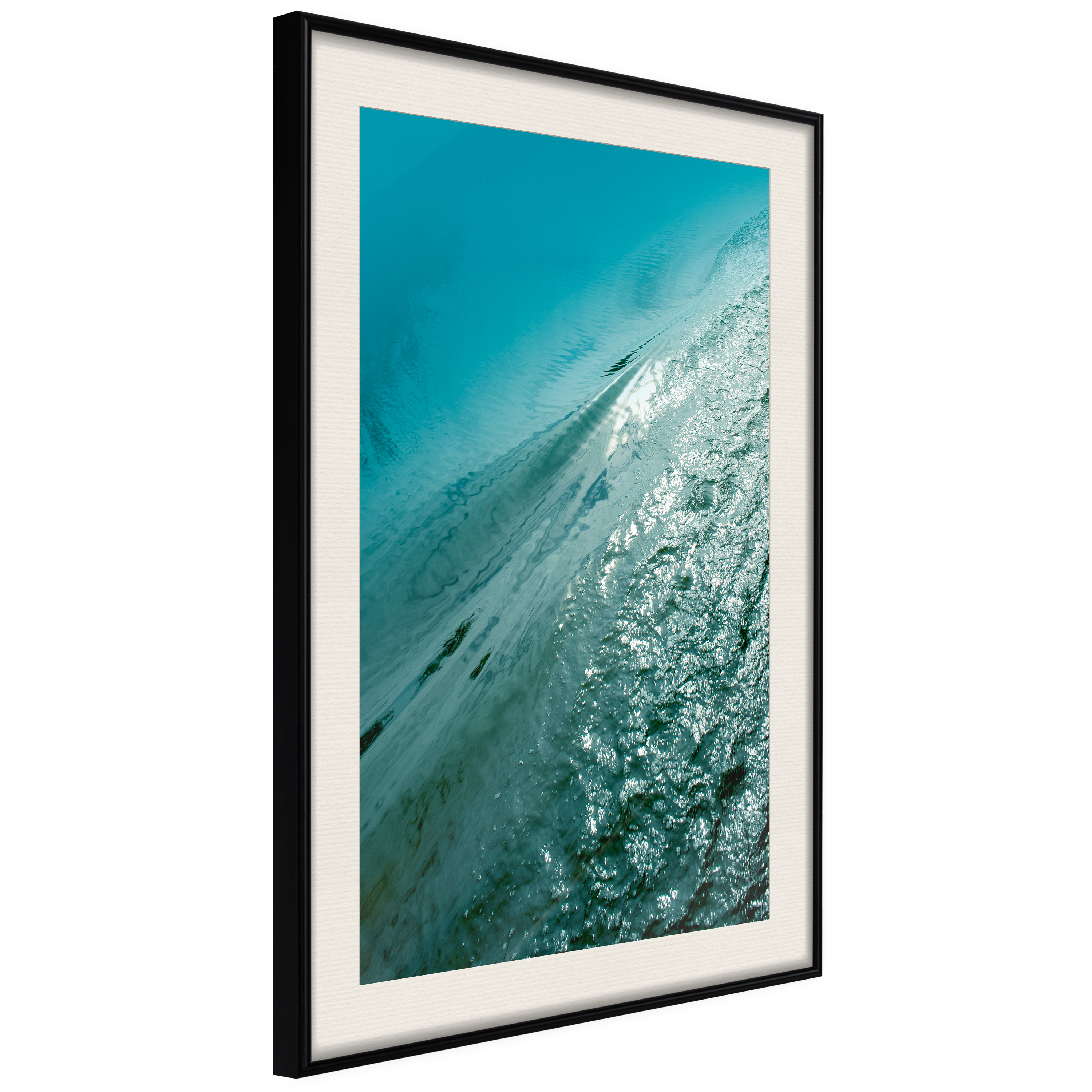 Affisch - Emerald Ocean [Poster] 30x45 Svart ram med passepartout, 30x45 cm