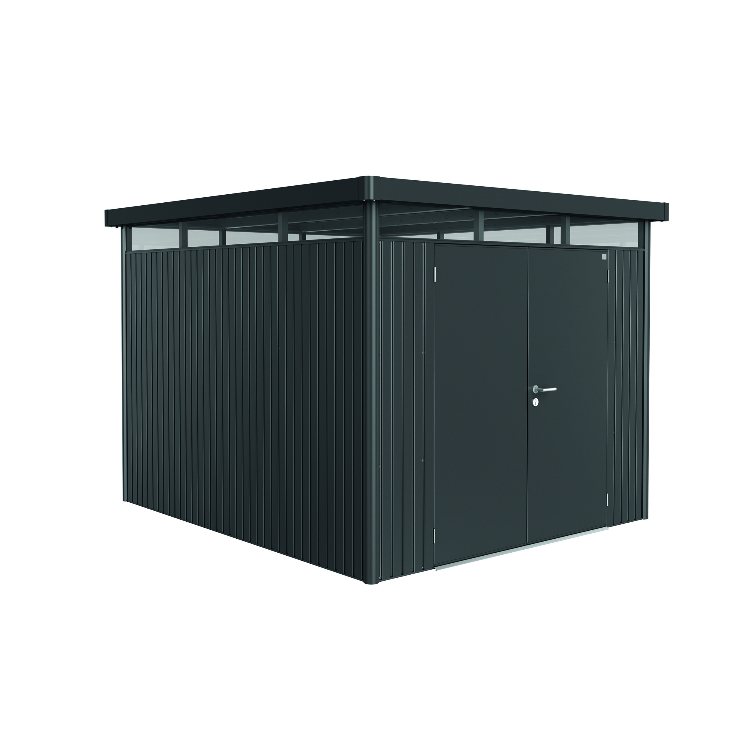 Garden shed HighLine size H5 Metallic Mörkgrå with double do Metallic Mörkgrå