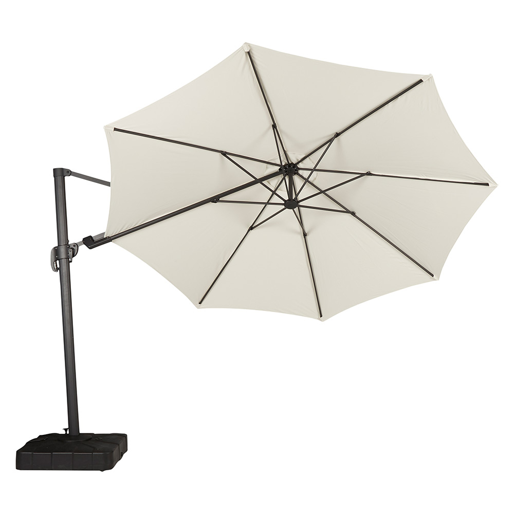 Hängparasoll Outfit Andreas Med Fot Ø350 cm, 360° Roterande Funktion