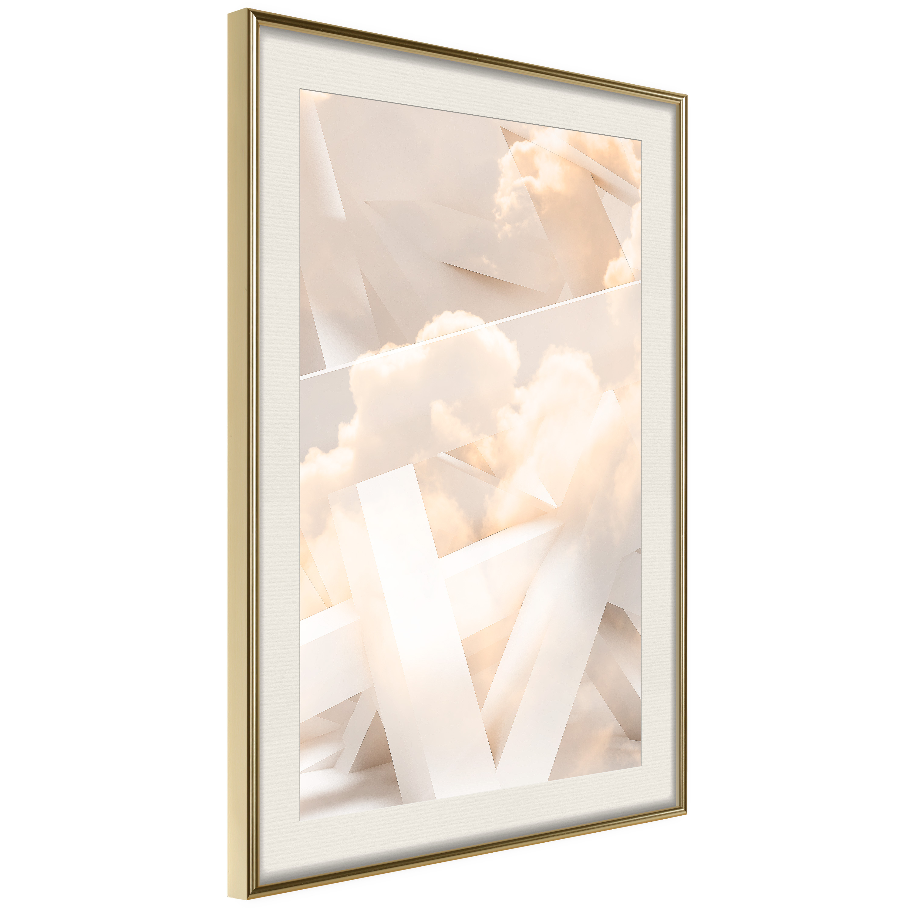 Affisch - Abstraction with Clouds [Poster] 40x60 Guld ram med passepartout, 40x60 cm
