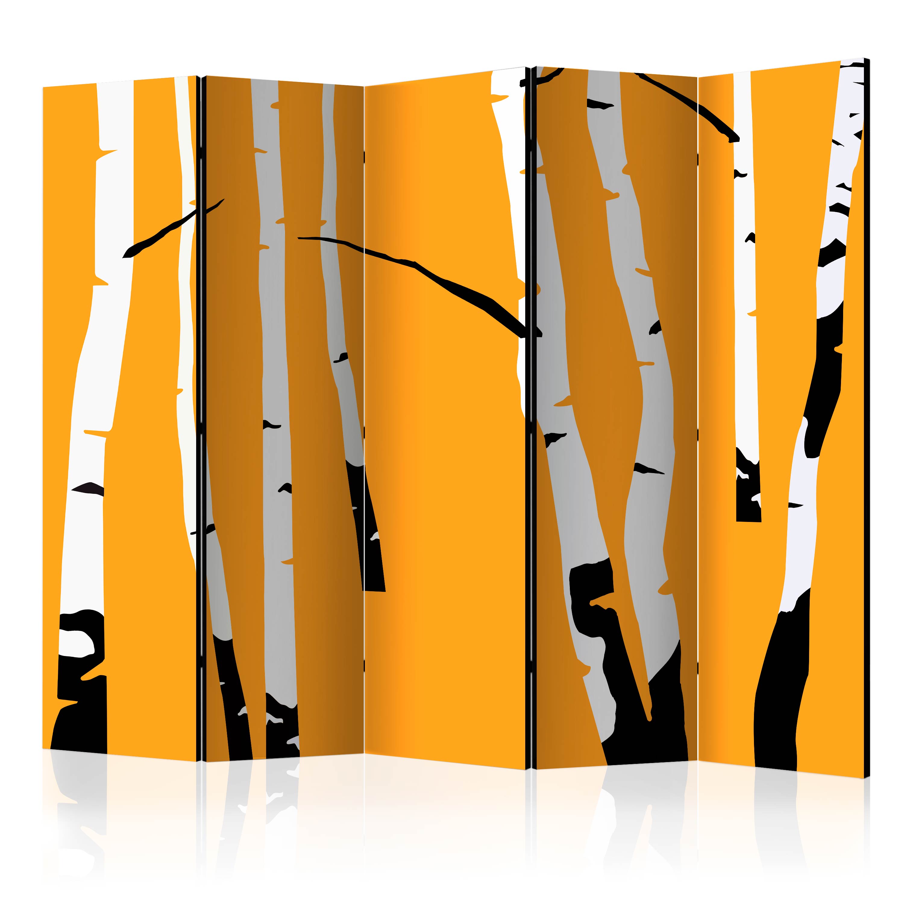 Rumsavdelare Skärmvägg Arkiio Birches on the Orange Background II 225x172 cm