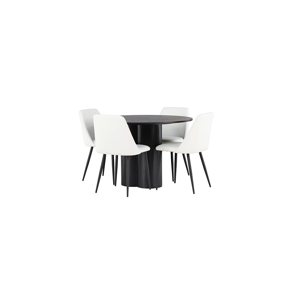 Matgrupp Venture Home Olivia Ø110 cm med 4 st Night stolar