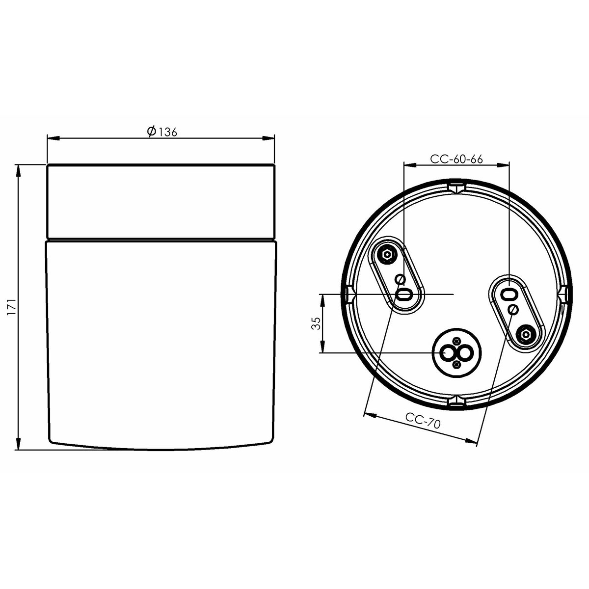 Vägg-/Taklampa Ifö Electric Opus 140/170 3000 LED