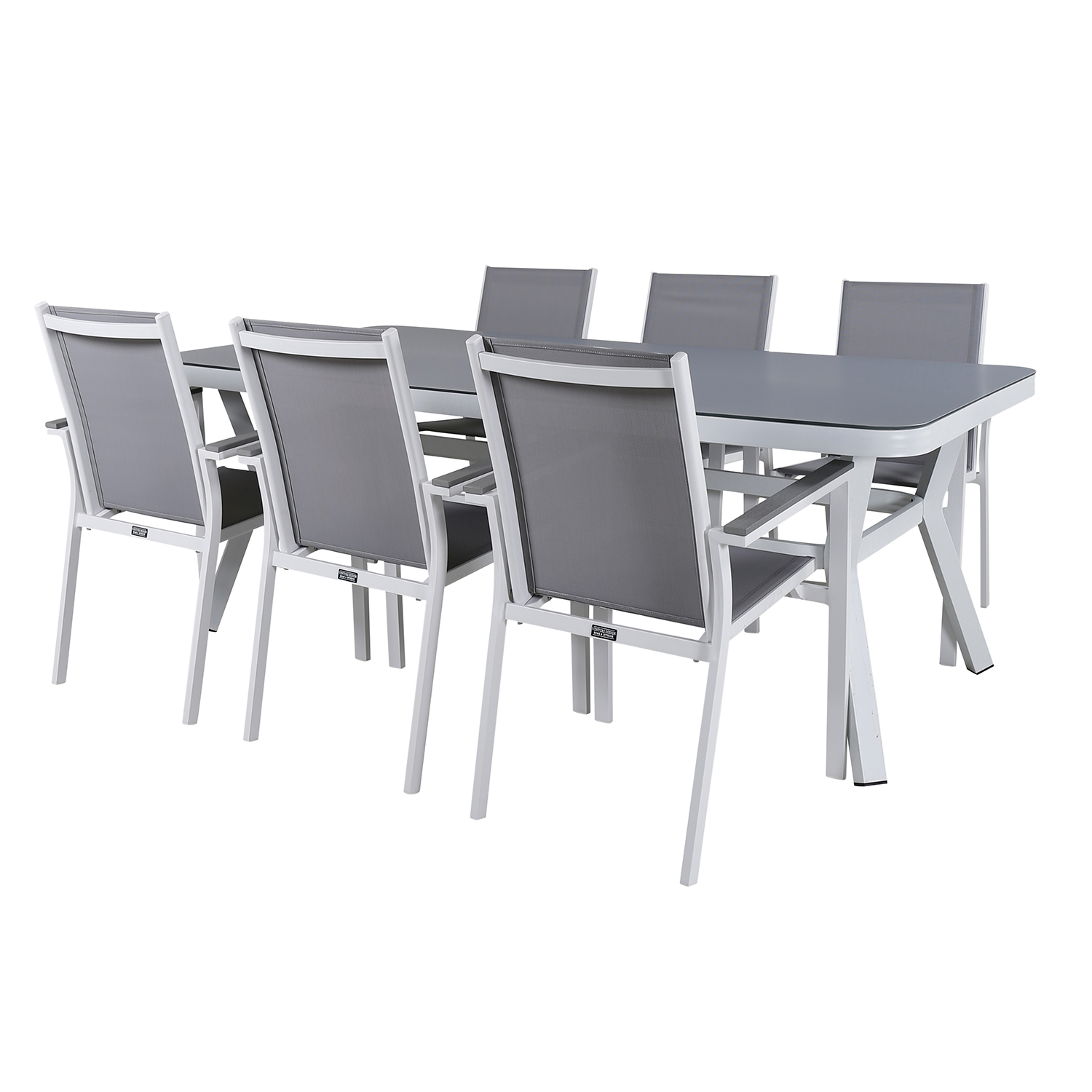 Matgrupp Utomhus Venture Home Virya 160x90 med 6 Parma Trädgårdsstolar
