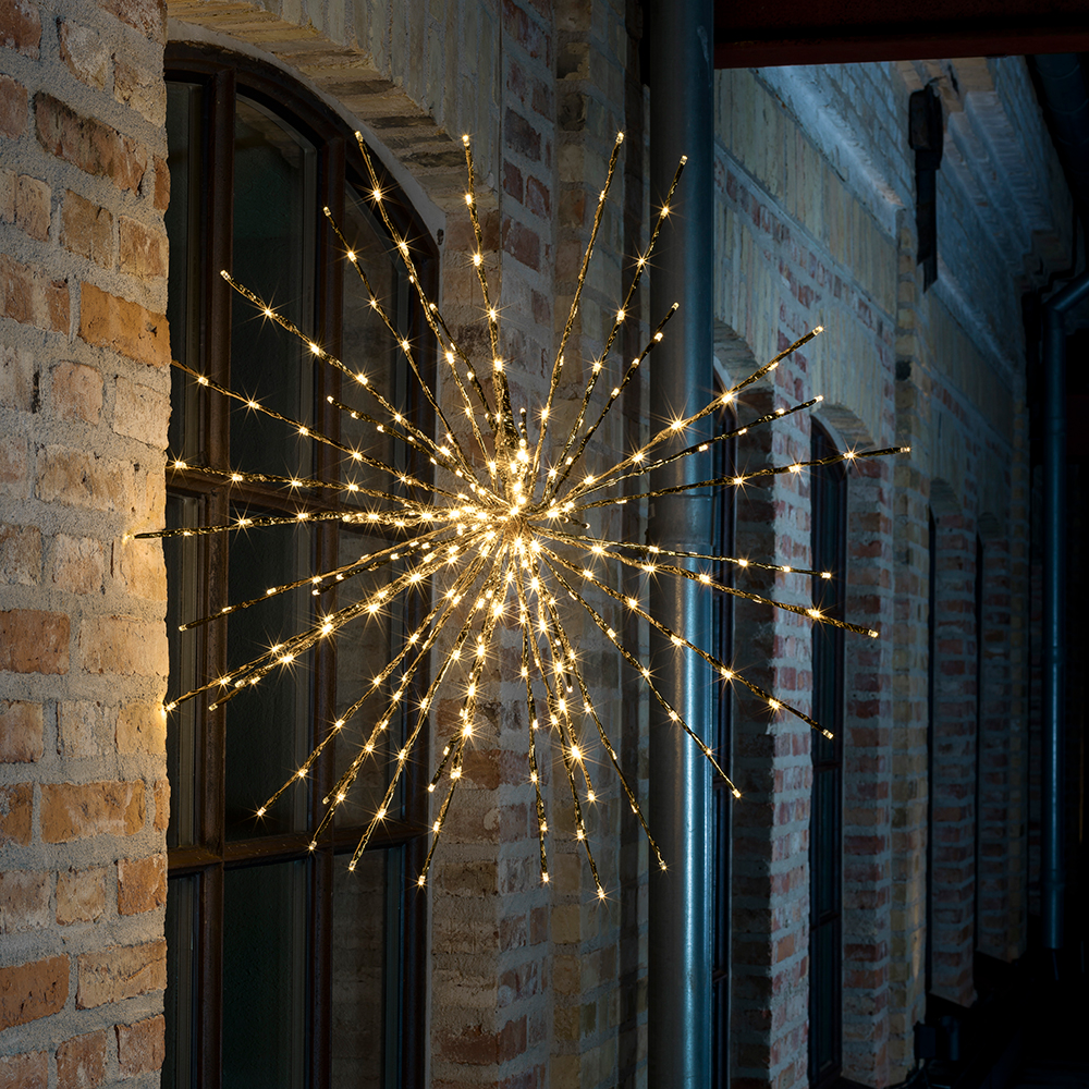 Dekorationsboll spröt guld 84cm 256vv/24vv blink LED 24V/IP4 VarmVit/Guld