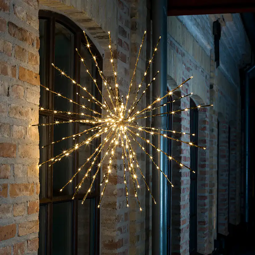 Dekorationsboll spröt guld 84cm 256vv/24vv blink LED 24V/IP4 VarmVit/Guld
