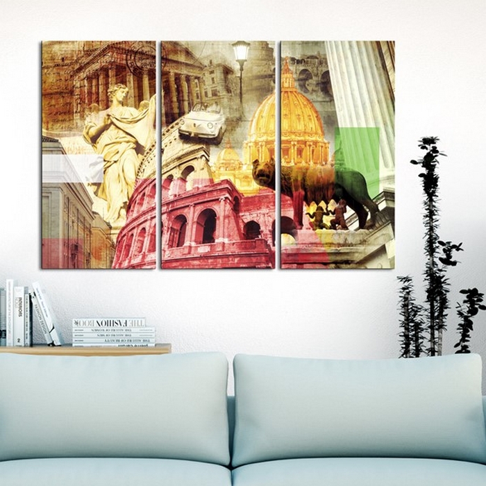 Tavla - Charming Rome - triptych 90x60 90x60 cm