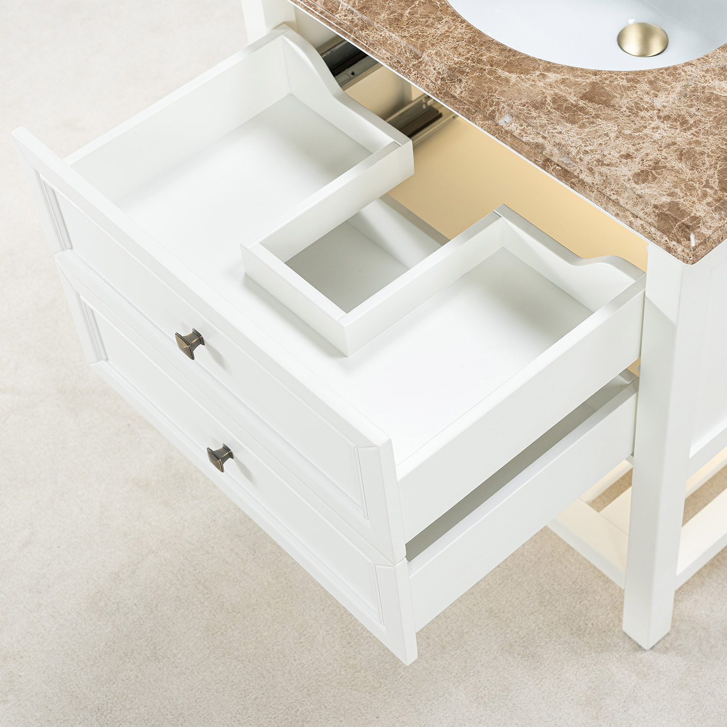 Tvättställsskåp Vesani Utah Beige Marmor
