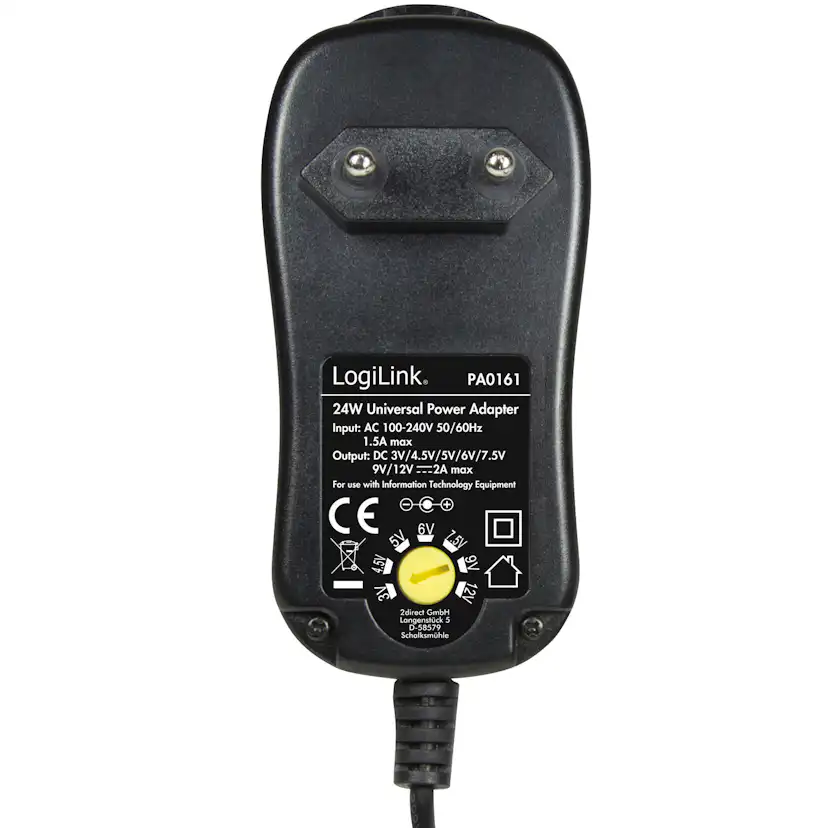 Nätadapter LogiLink 230V - 3-12V 2A 24W