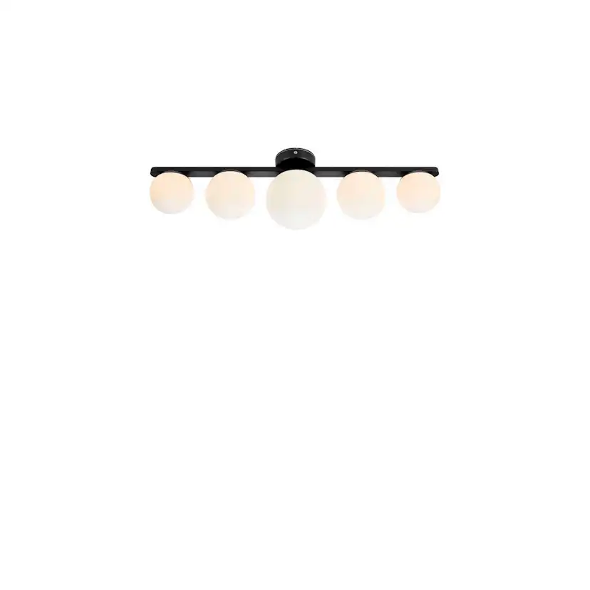 Tak/Vägglampa Markslöjd Puro 5L Svart/Opal IP44