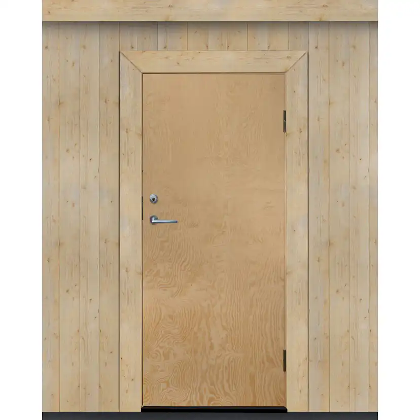 Byggdörr Jabo Ljusdal Kallförråd 98x208 cm Obehandlad Slät Plywood