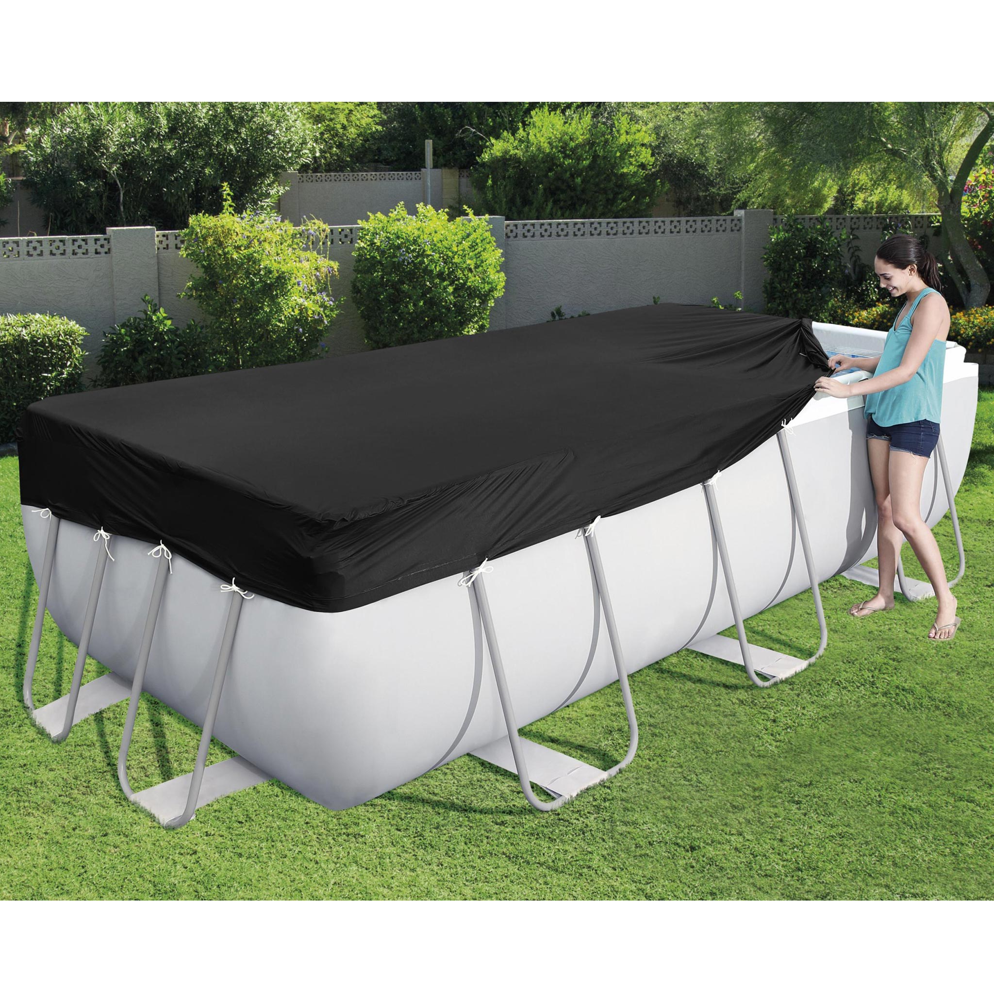 Poolöverdrag Bestway Flowclear PVC Svart 2,82 x 1,96 m Poolskydd