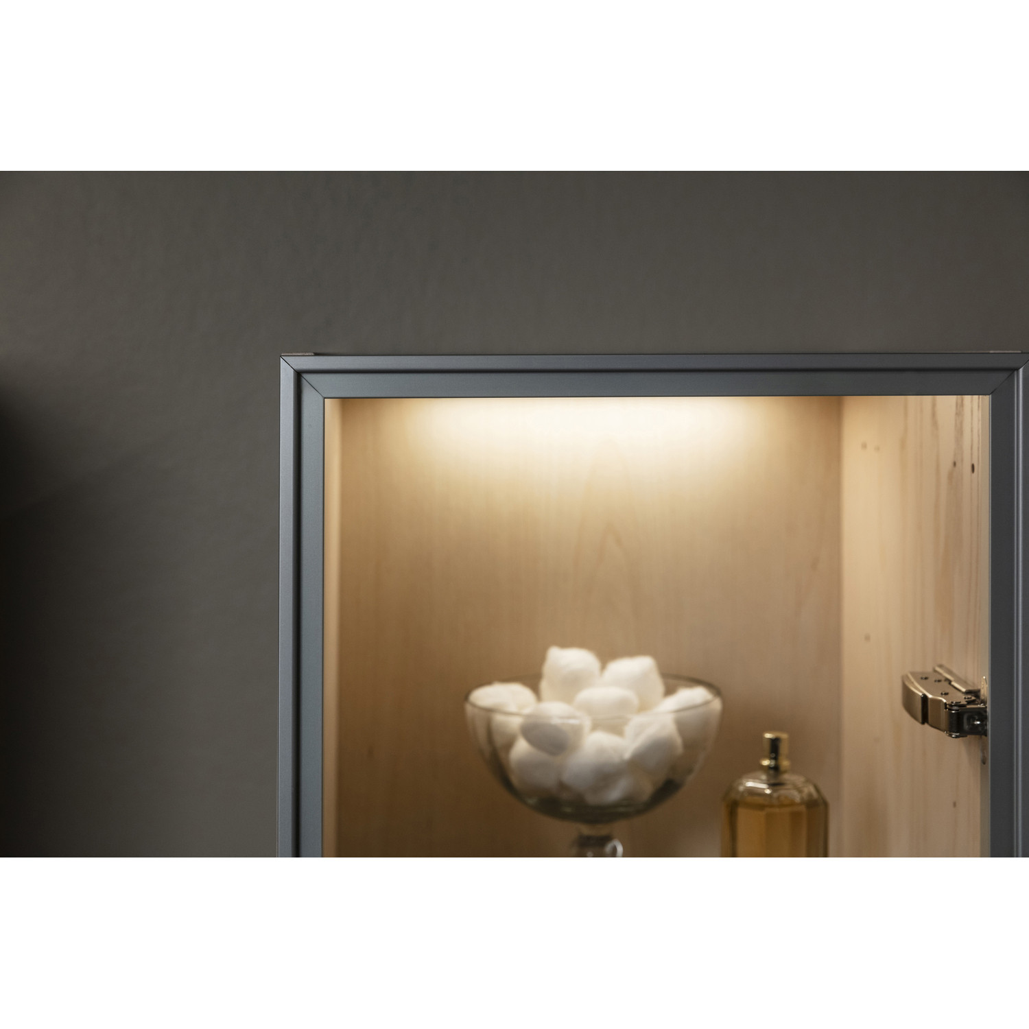 Dörr Högskåp Ram 160x35 Alu matt/Klar BxH: 350 x 1600 mm, Matt Aluminium, Klarglas