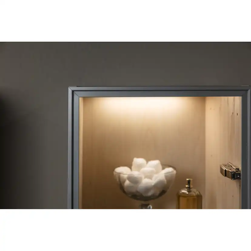 Dörr Högskåp Ram 160x35 Alu matt/Klar BxH: 350 x 1600 mm, Matt Aluminium, Klarglas