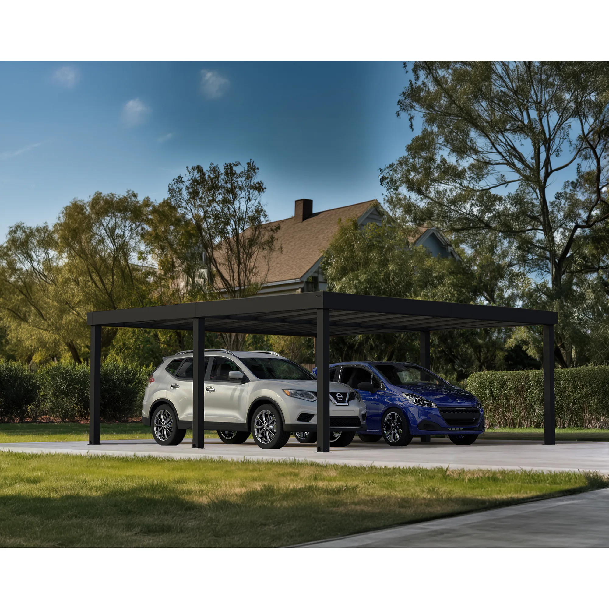 Canopia Oslo Carport i Metall Dubbel i Metall 6X6 m Svart 6x6 m