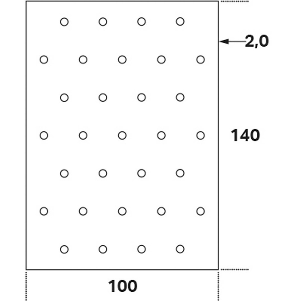 Hålplatta Hp 100x140x2,0 100x140x2,0 mm