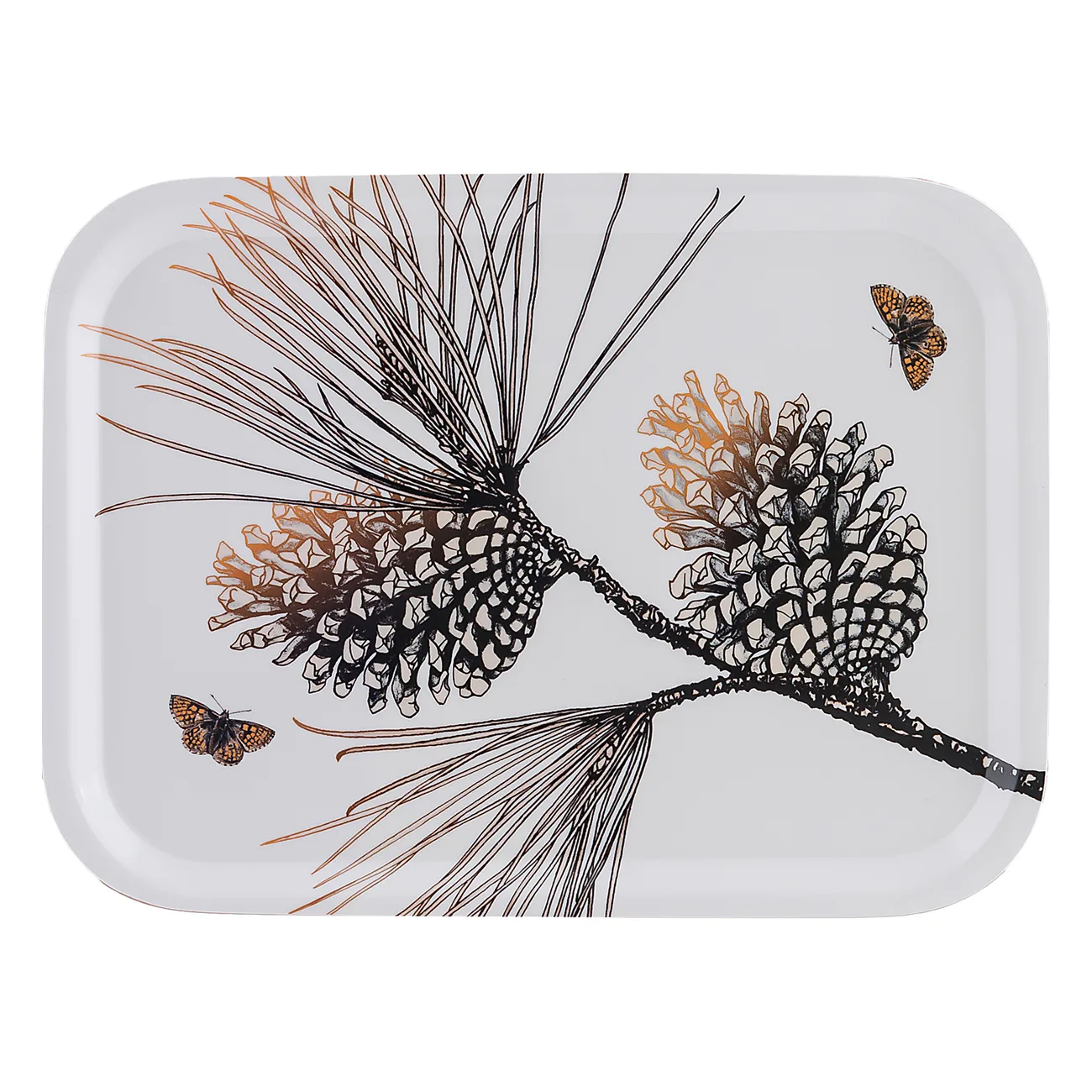 Åry Trays Pine cone "Bomullsvit", Bricka - 27x20cm Färg: Vit, BxL: 27x20 cm