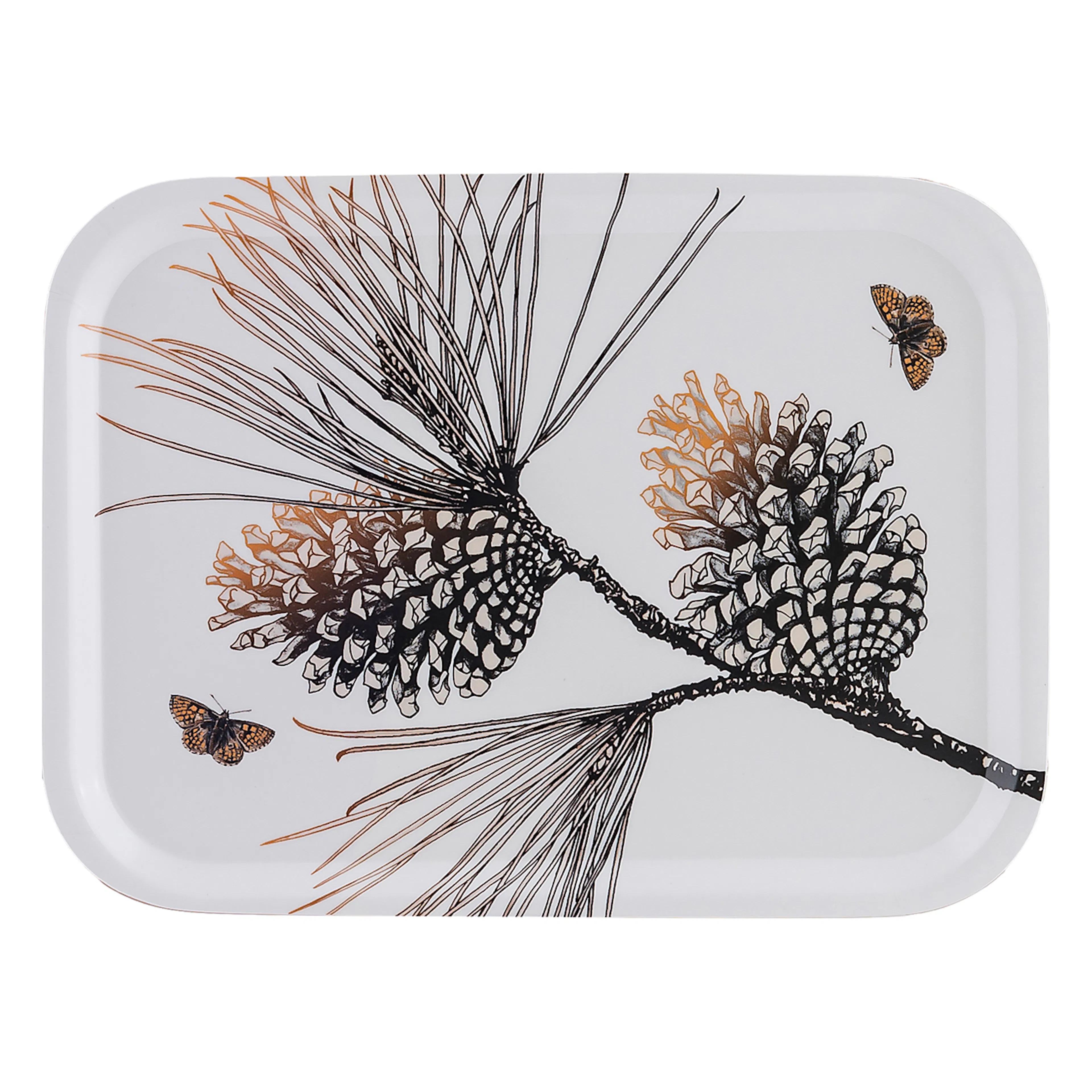 Åry Trays Pine cone "Bomullsvit", Bricka - 27x20cm Färg: Vit, BxL: 27x20 cm