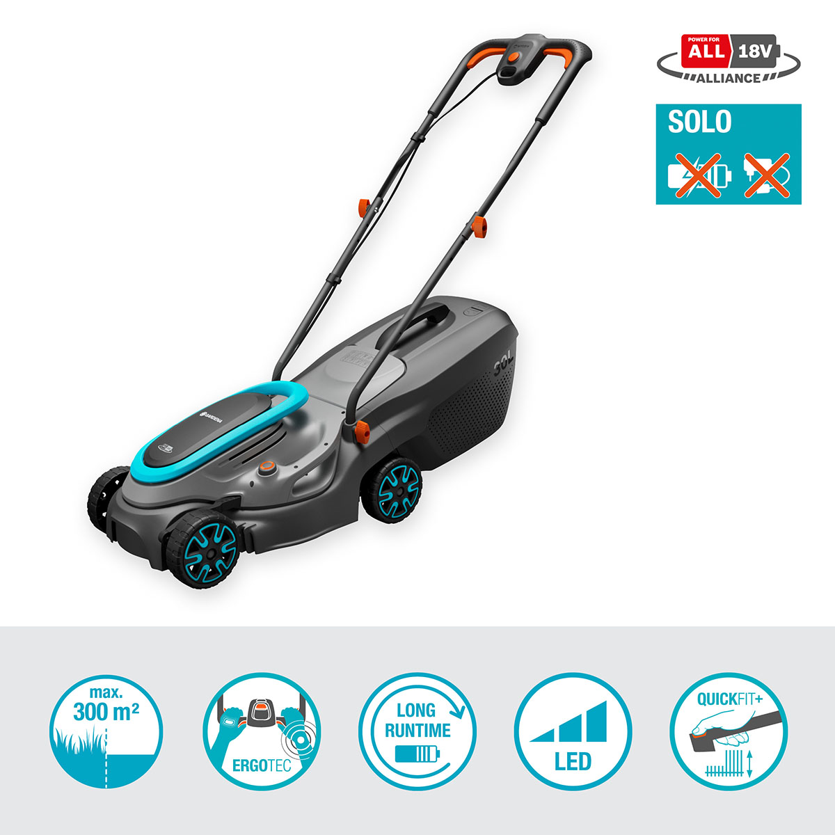 Batterigräsklippare Gardena PowerMax 32/18V P4A utan Batteri och Laddare