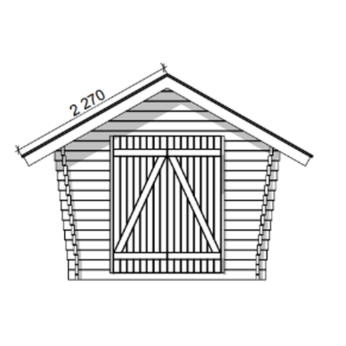 Timmerförråd LP Garden U-S (6m²) Lutande Tät Vägg