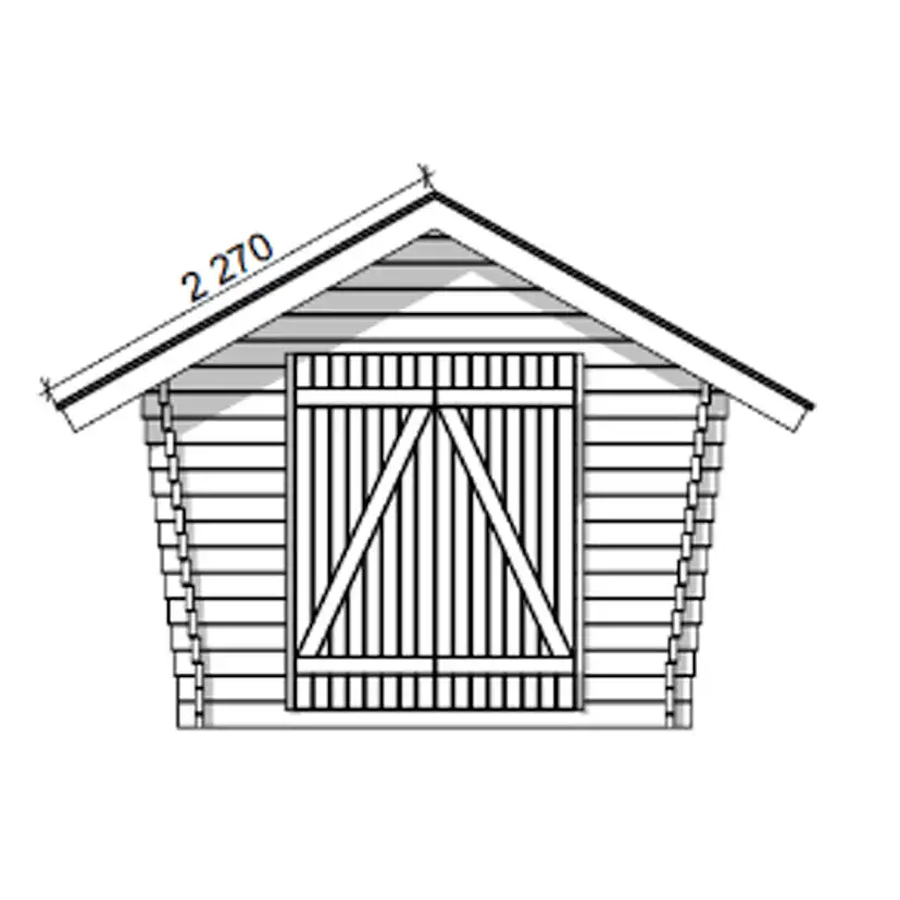 Timmerförråd LP Garden U-S (6m²) Lutande Tät Vägg