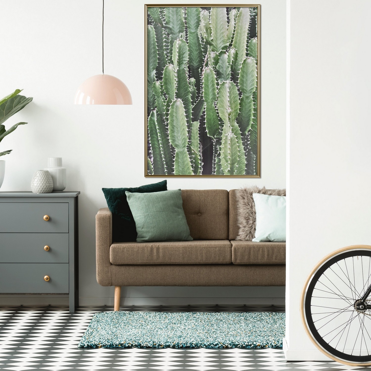 Affisch - Cactus Garden [Poster] 20x30 Guld ram, 20x30 cm