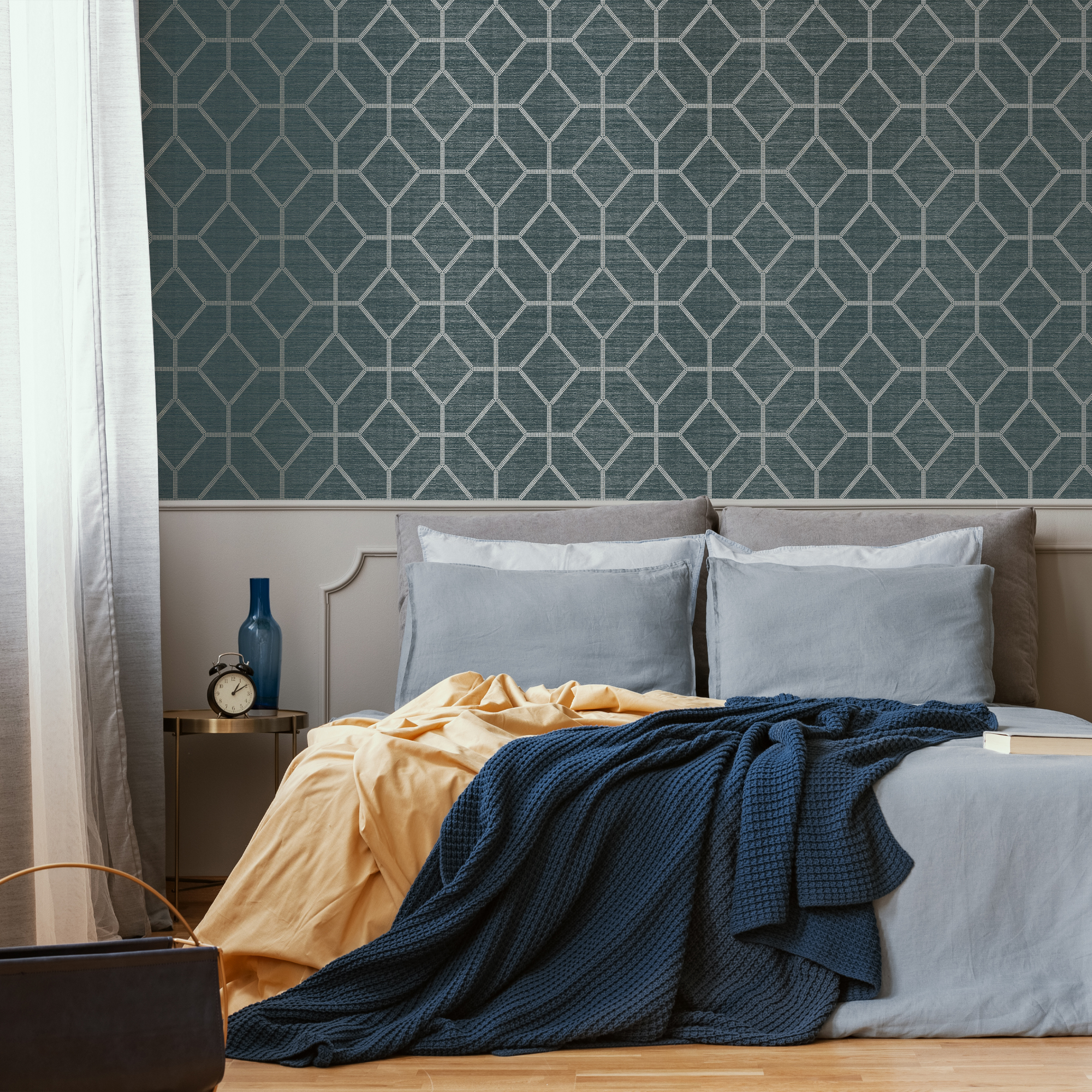 Tapet Boutique Asscher Geometrisk Teal