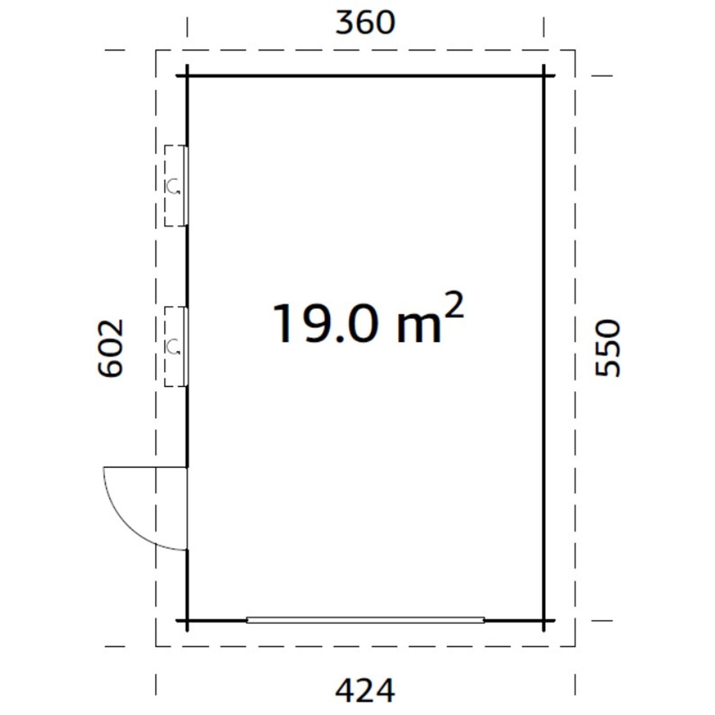 Rasmus 19,0 m2 ohne Tor PNT9016W2 Vit