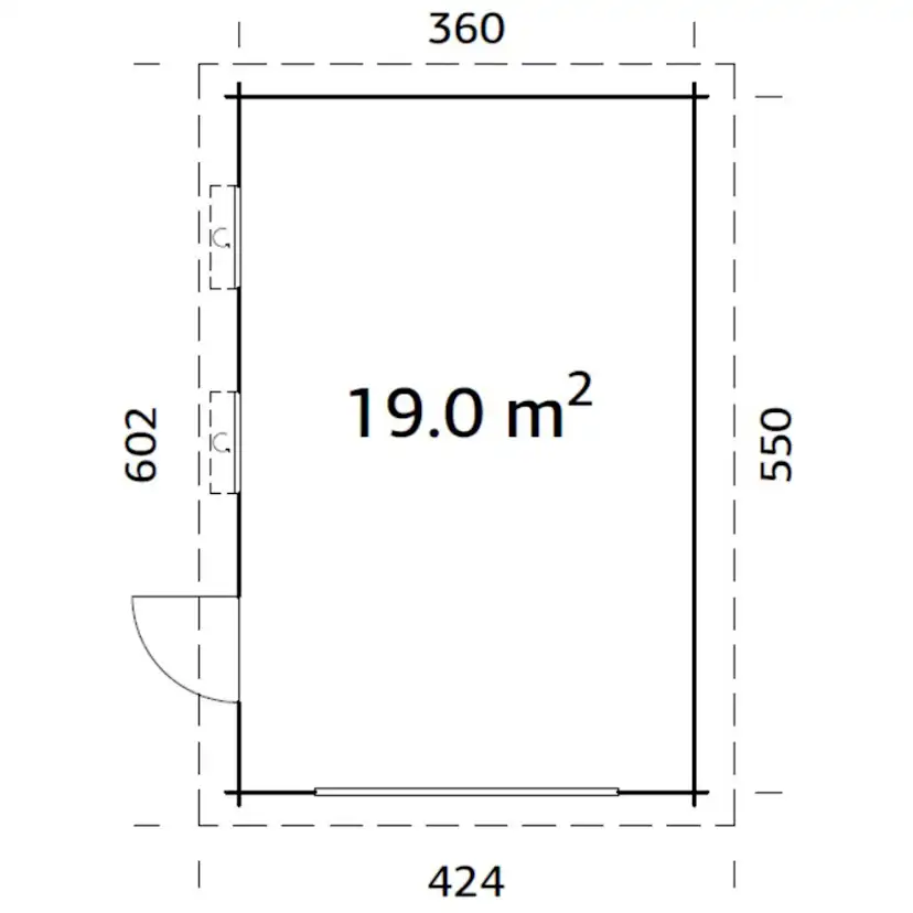 Rasmus 19,0 m2 ohne Tor PNT9016W2 Vit