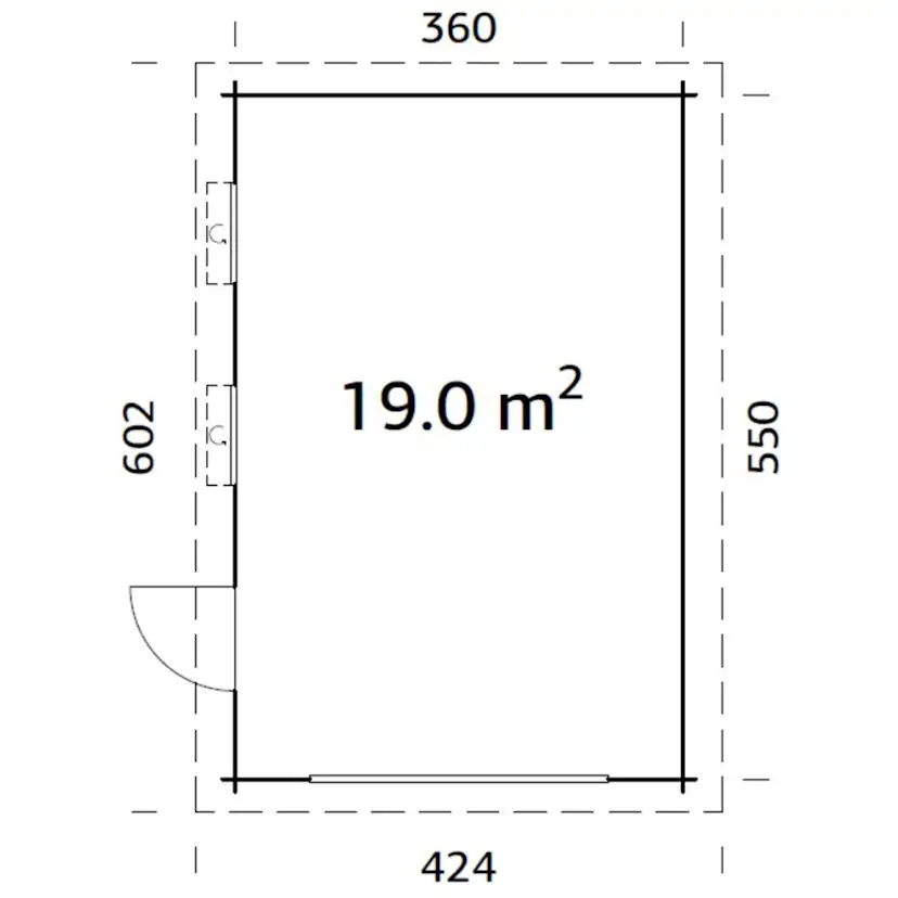 Garage Palmako Rasmus Kit 19,8 m2
