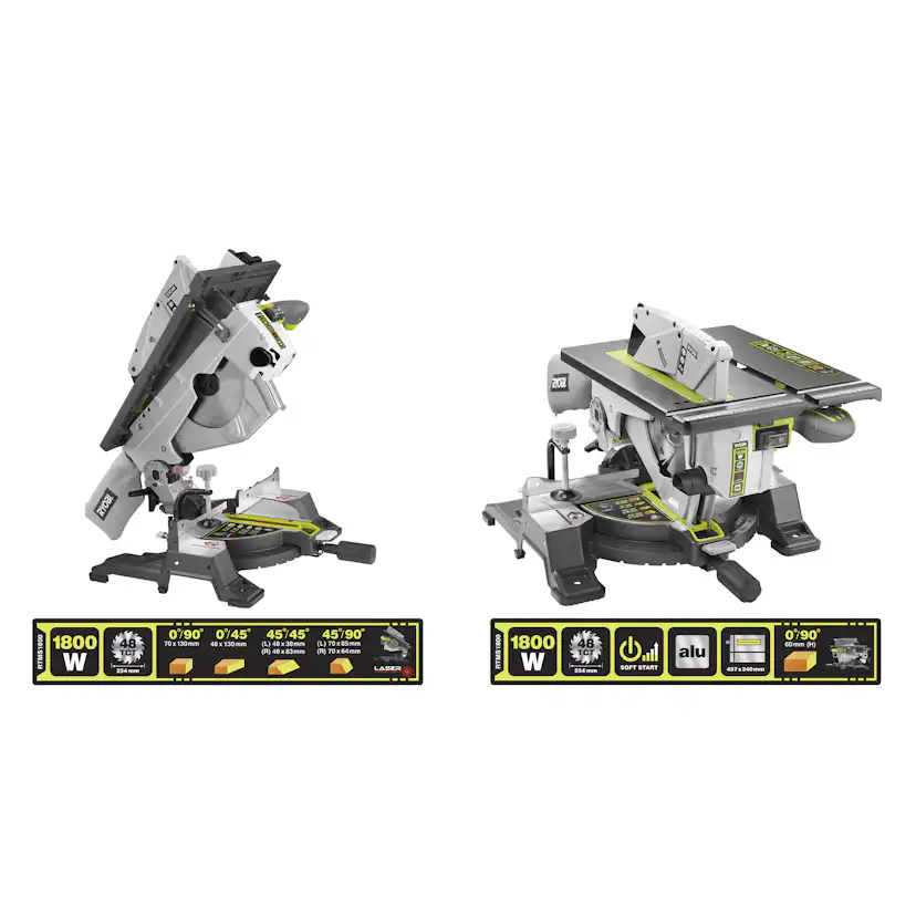 Kombinationssåg RYOBI RTMS1800-G 1800W 4800rpm El & Sladd